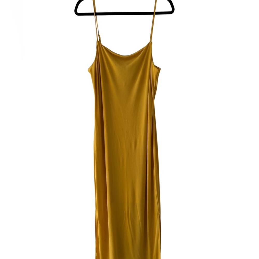 Francesca's Collections Yellow Spaghetti Strap Maxi Dress
